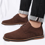 Brogue Detail Derby Shoes for Men in Soft Suede