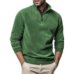 Green quarter Zip Pullover for Men