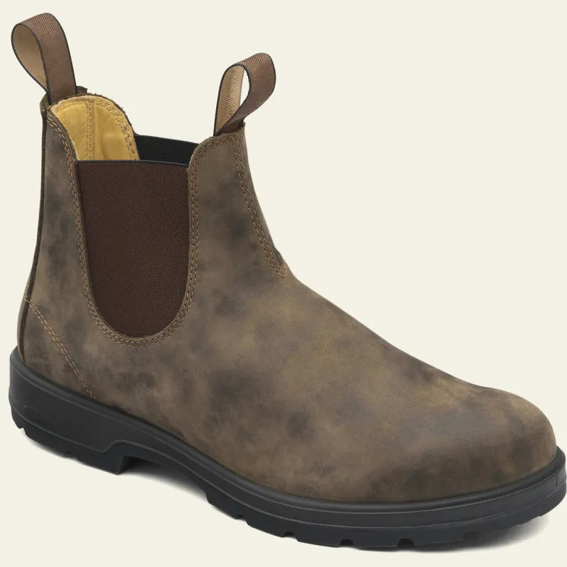 Pull Tabs Leather Chelsea Boots with Elastic Gusset