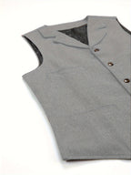 Herringbone Suit Vest for Men with Button Front