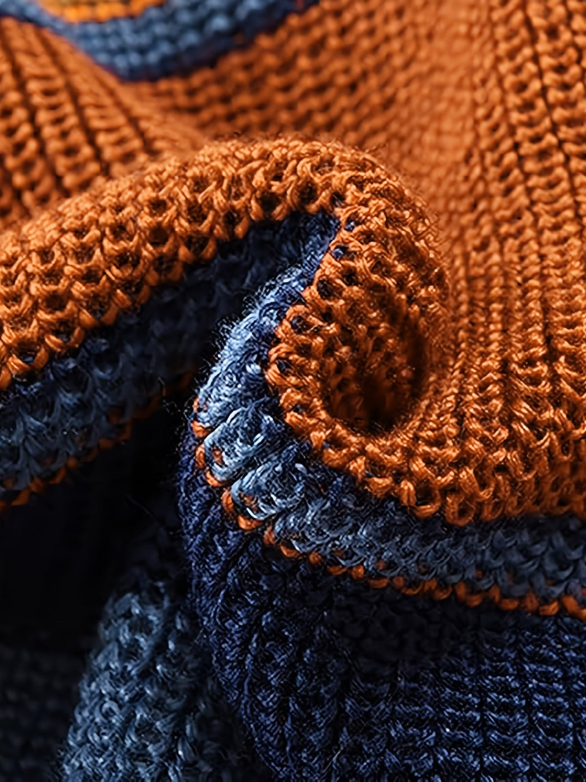 Chunky Knit Striped Cardigan for Men, view 2