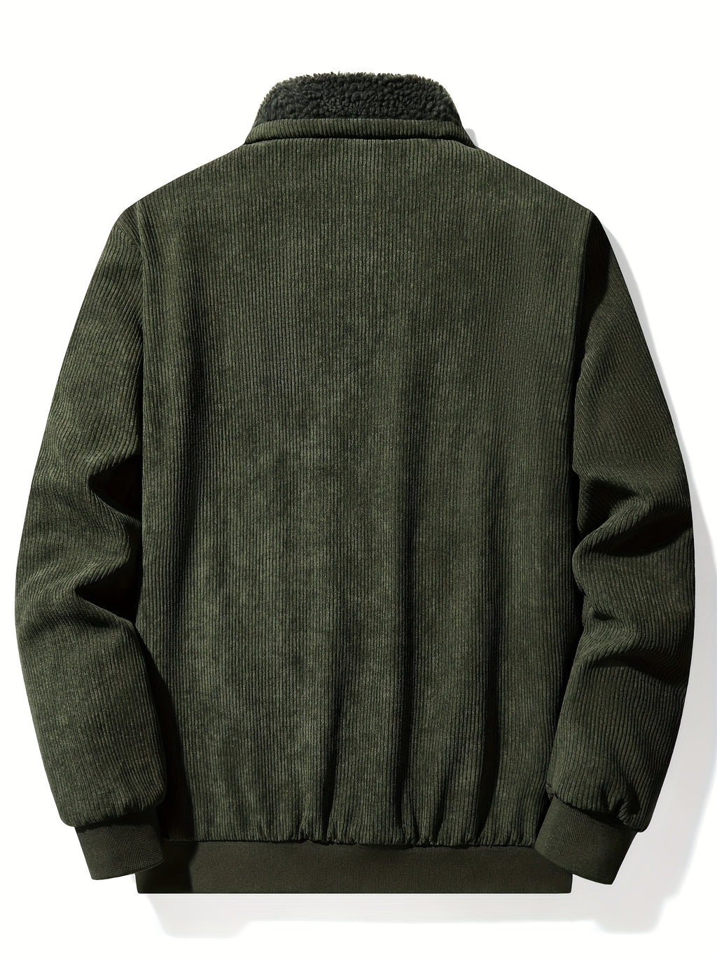 Chest Pockets Shirt Jacket with Sherpa Lining