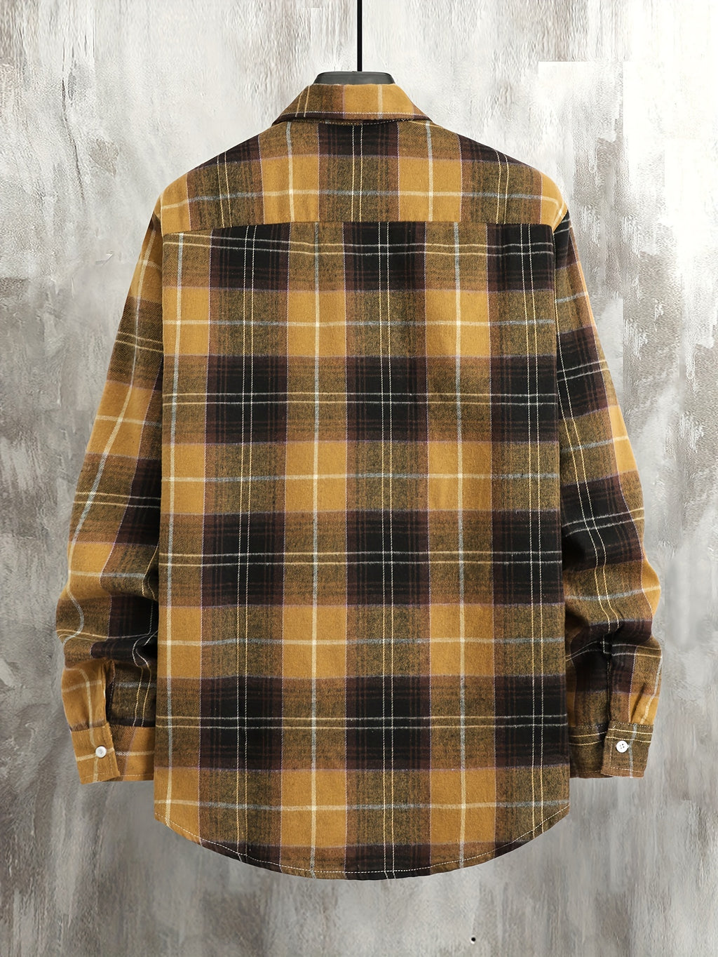 Plaid Check Flannel Shirt with Button Front