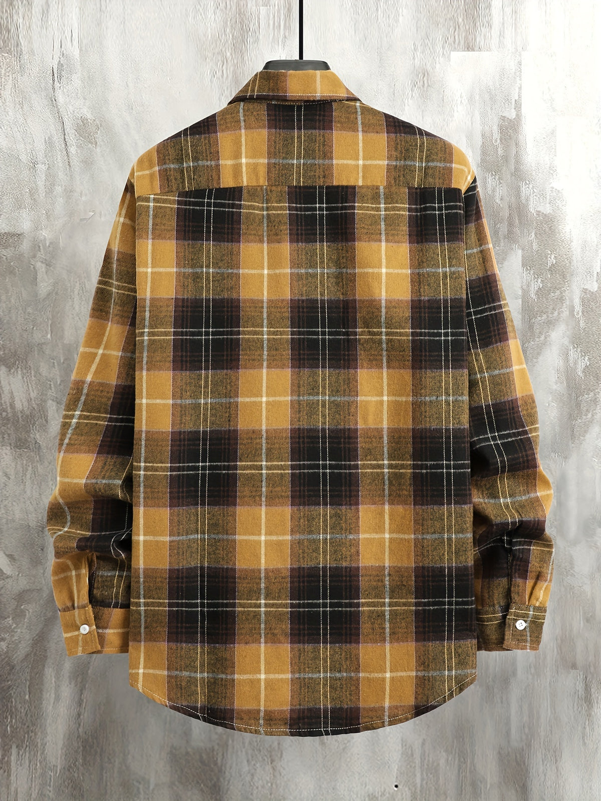 Plaid Check Flannel Shirt with Button Front