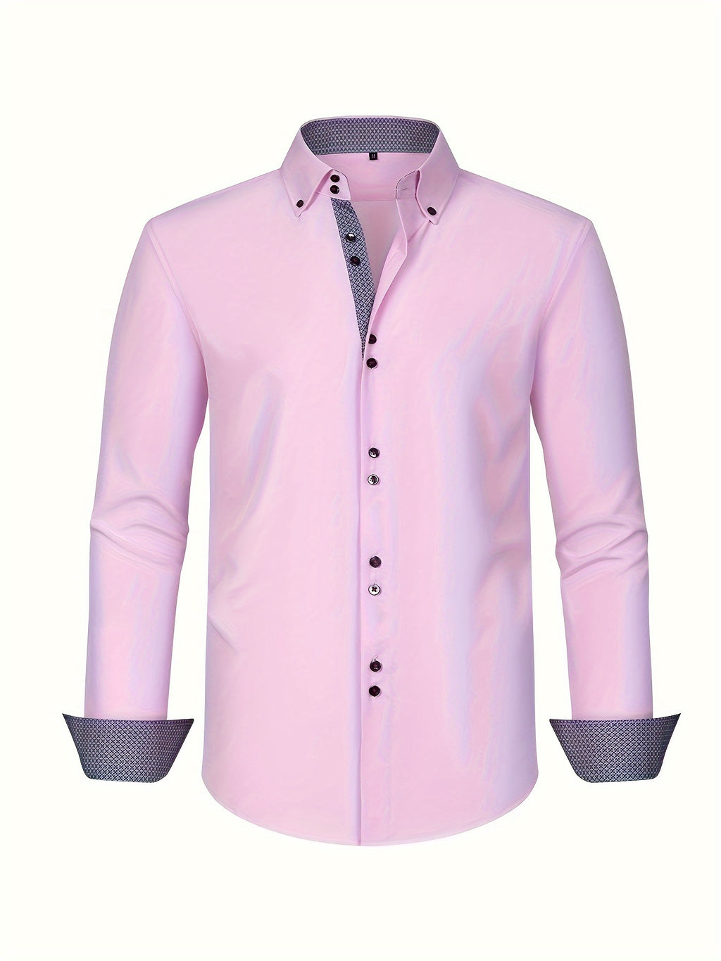 Mens dress shirt in Pink, front view