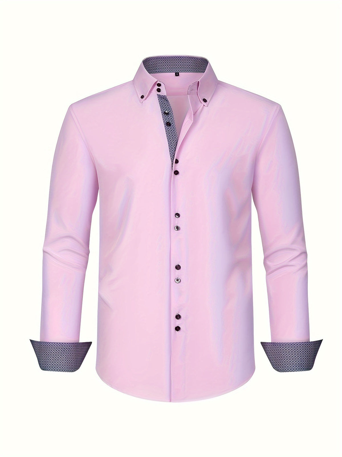 Mens dress shirt in Pink, front view