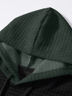 Mens hoodie in Charcoal, close-up of the waffle knit hood