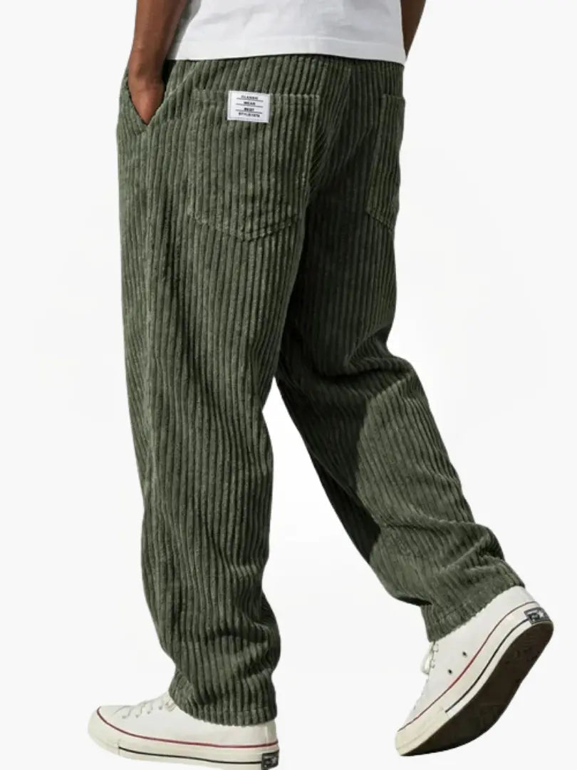 Green Corduroy Pants for men