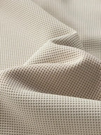 Mens waffle knit sweatshirt in Khaki, close-up of the waffle knit