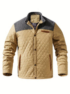 Knit Shoulder Quilted Jacket for Men, view 10
