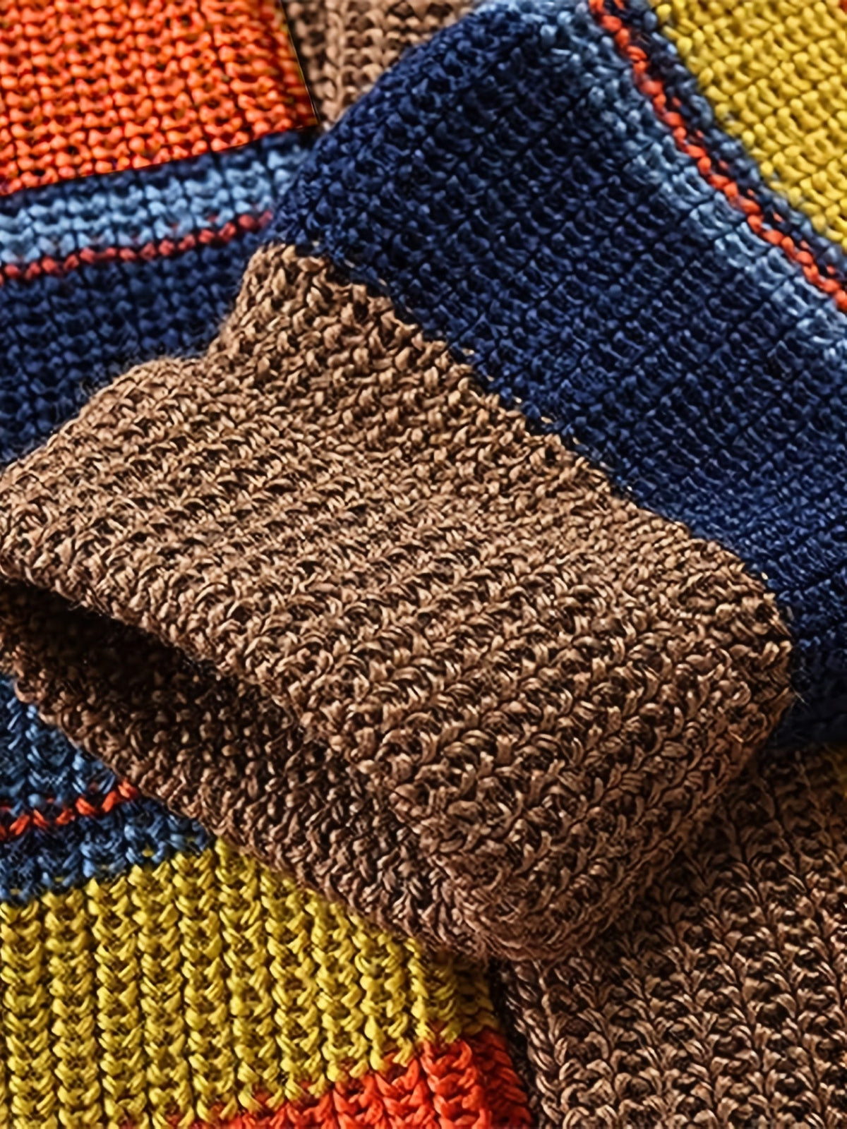 Chunky Knit Striped Cardigan for Men, view 3
