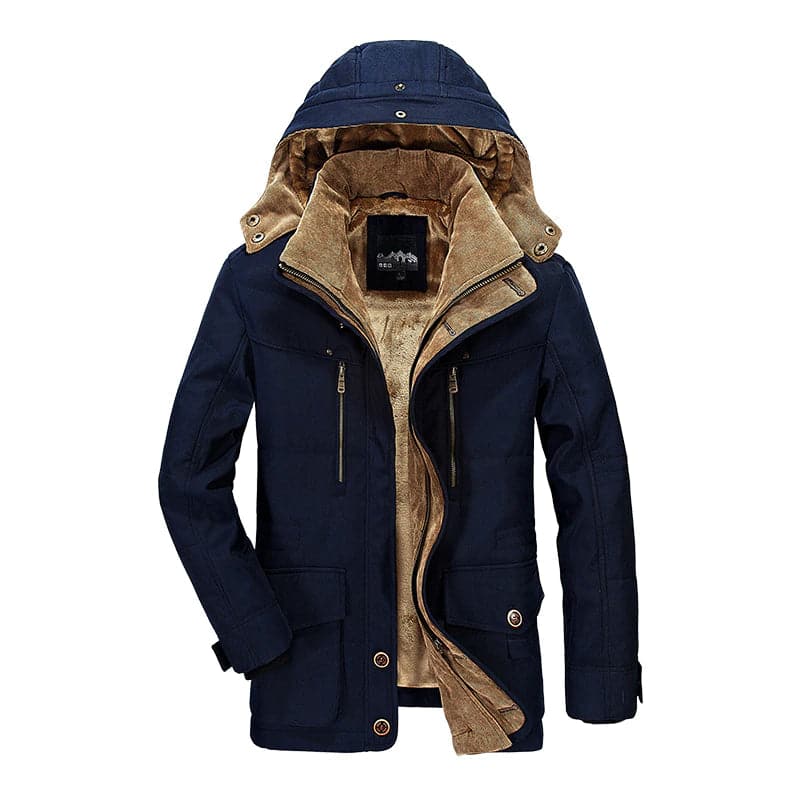 Blue Hooded Parka for men