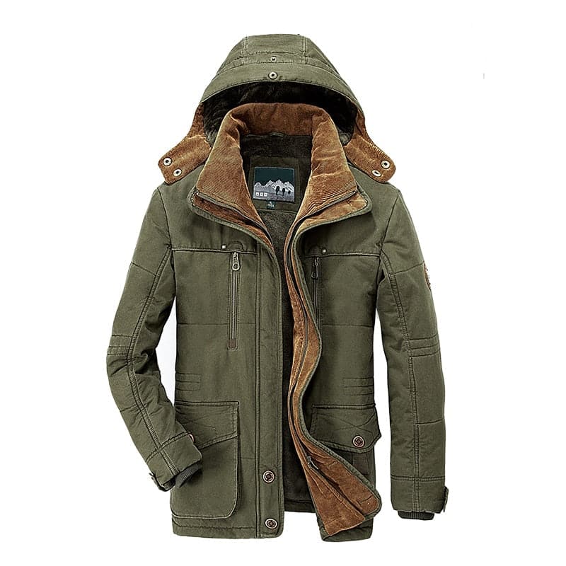 Green Hooded Parka for men