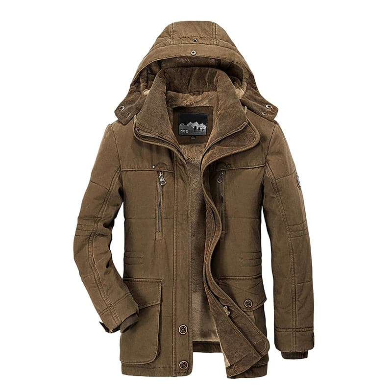 Brown Hooded Parka for men