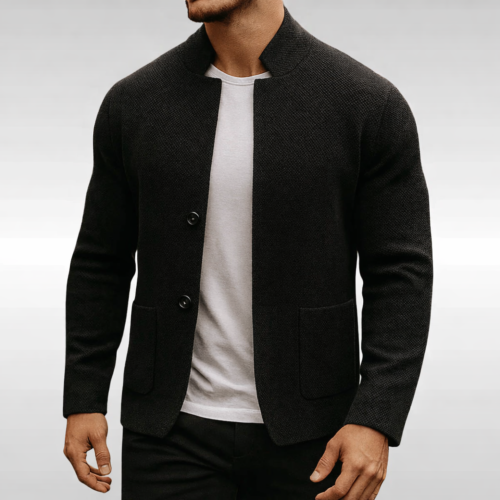 Black Knit Cardigan for men