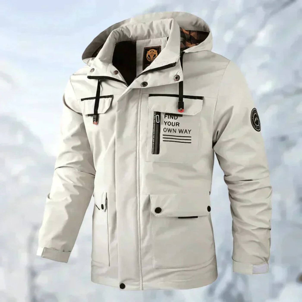 White Waterproof Jacket for men