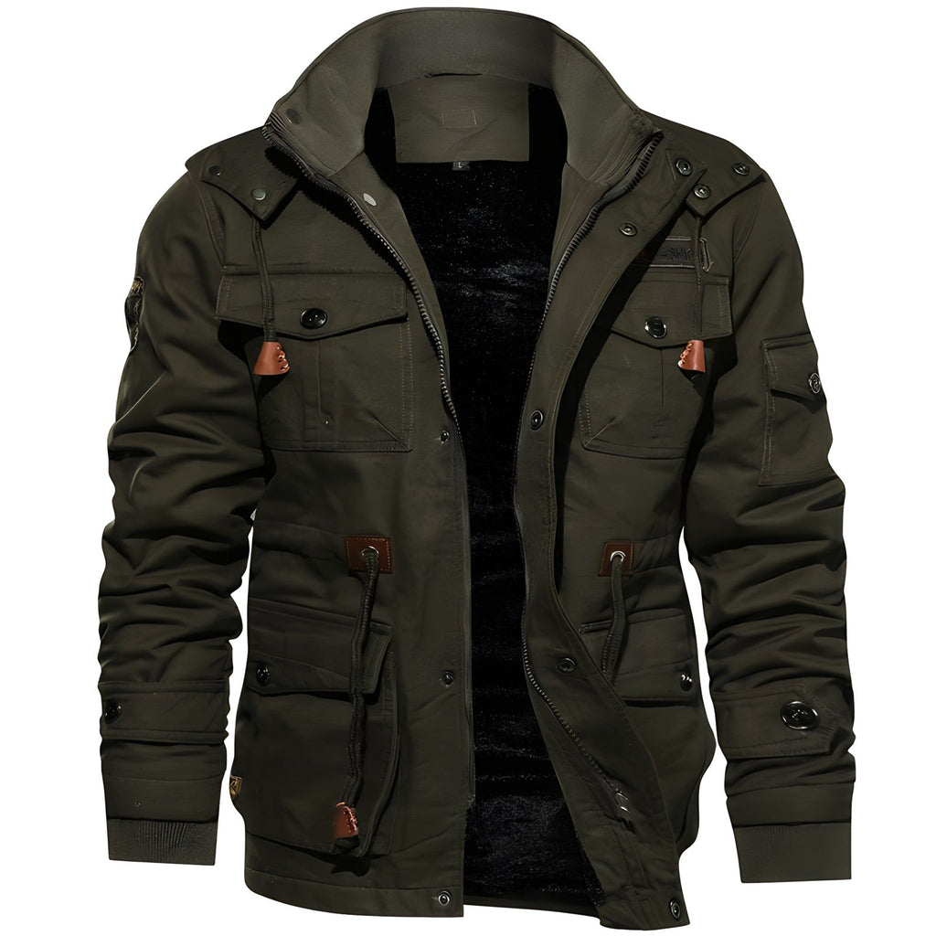 Green Hooded Military Jacket for men