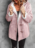 Womens duffle coat in Pink with toggle closures