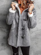 Womens duffle coat in Gray with toggle closures