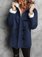 Womens duffle coat in Navy with toggle closures