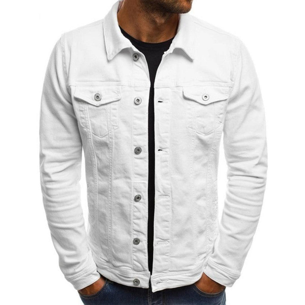 White trucker Denim Jacket for Men