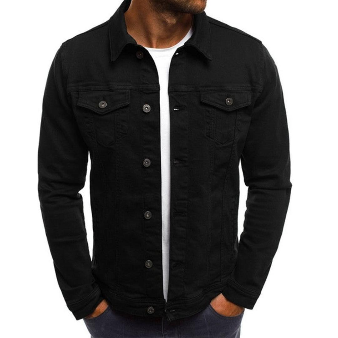 Black trucker Denim Jacket for Men