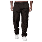 Brown elastic Waist Cargo Pants for Men