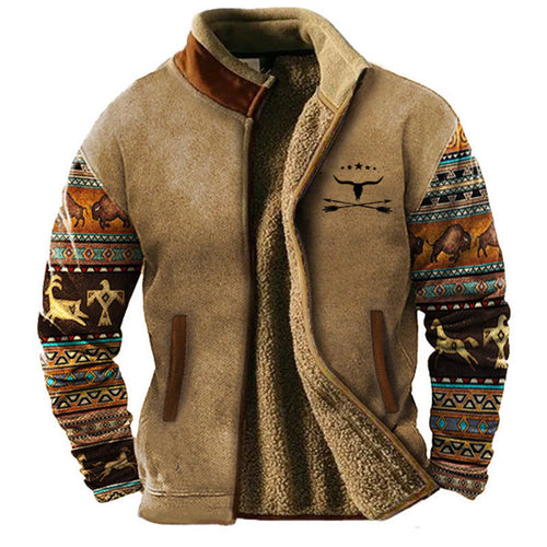Tan Sherpa Lined Fleece Jacket for men