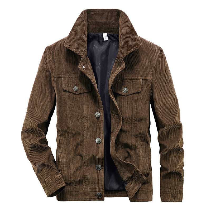 Brown Corduroy Trucker Jacket for men