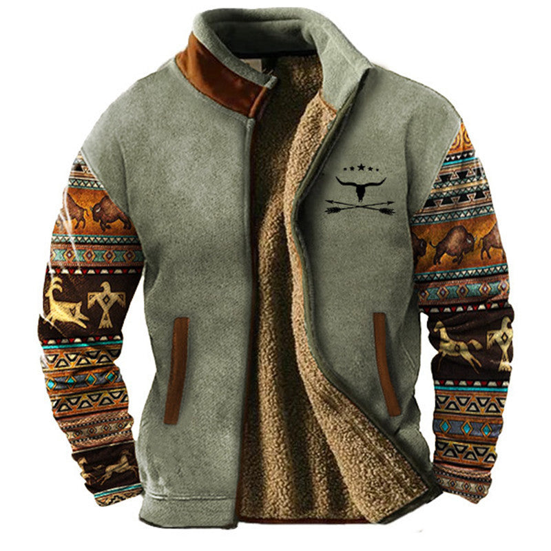 Sage Sherpa Lined Fleece Jacket for men