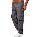Dark Gray elastic Waist Cargo Pants for Men