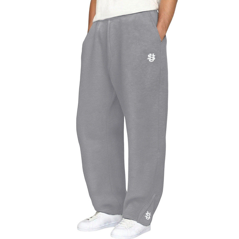 Mens sweatpants in Gray, close front view