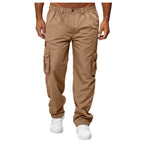 Khaki elastic Waist Cargo Pants for Men