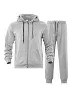 Hooded Tracksuit for Men in Light Gray