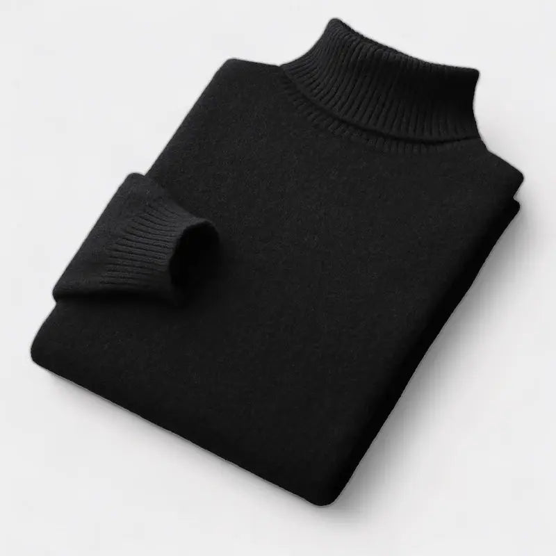 Turtleneck Crewneck Sweater with Fine Knit
