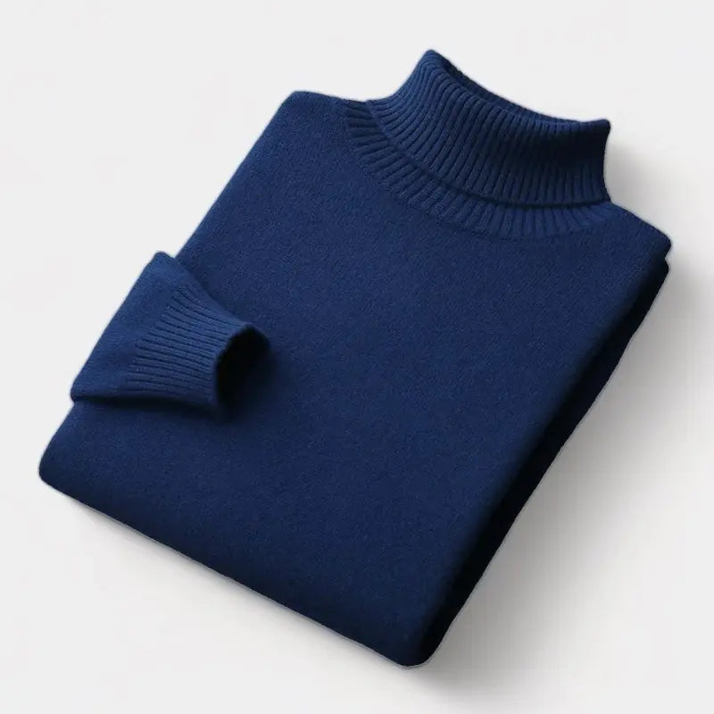 Turtleneck Crewneck Sweater with Fine Knit