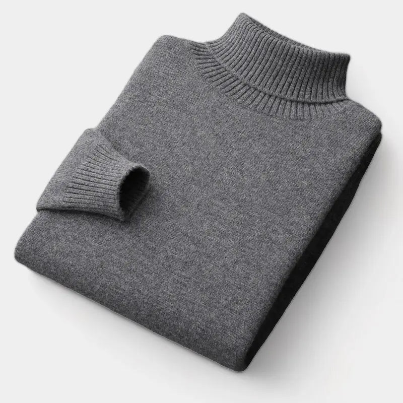 Turtleneck Crewneck Sweater with Fine Knit