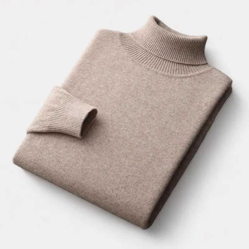 Turtleneck Crewneck Sweater with Fine Knit
