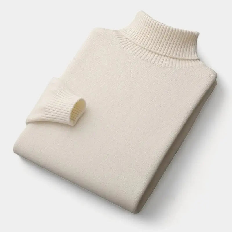 Turtleneck Crewneck Sweater with Fine Knit