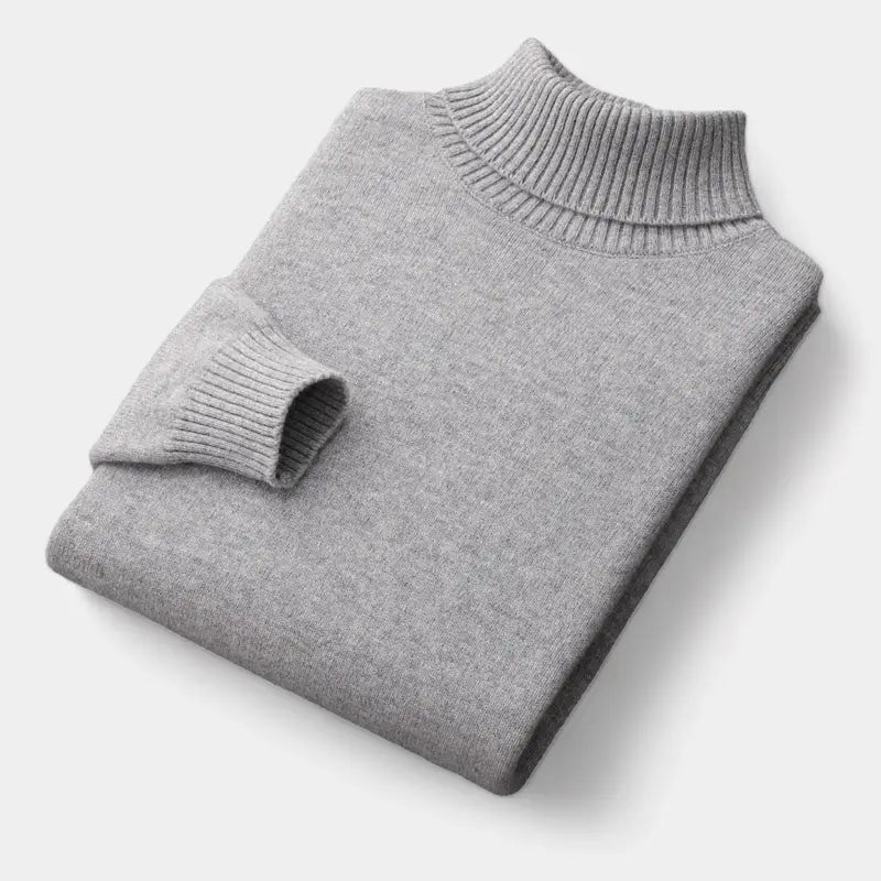 Turtleneck Crewneck Sweater with Fine Knit