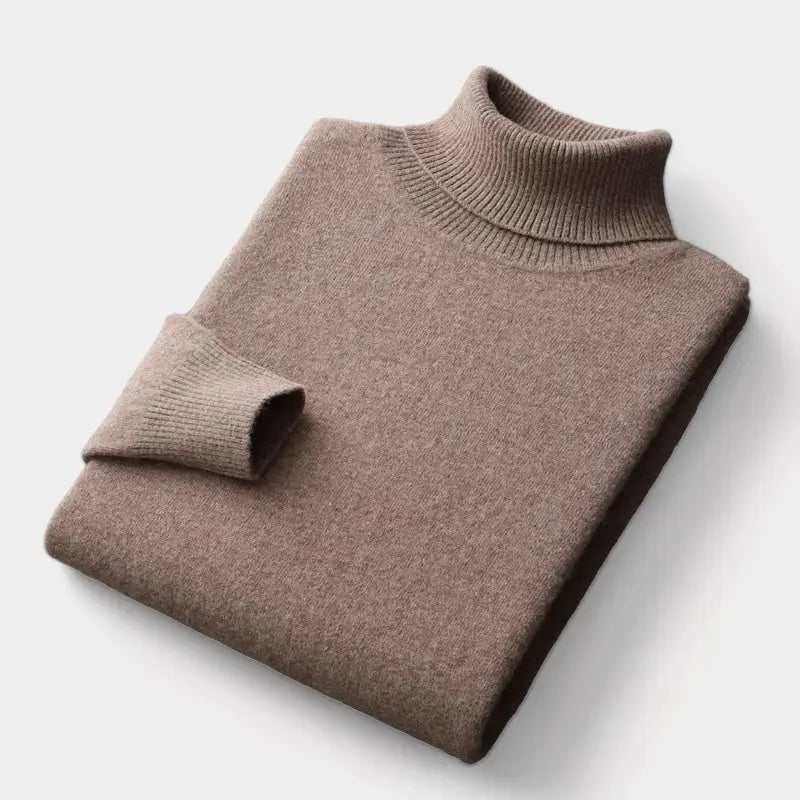 Turtleneck Crewneck Sweater with Fine Knit