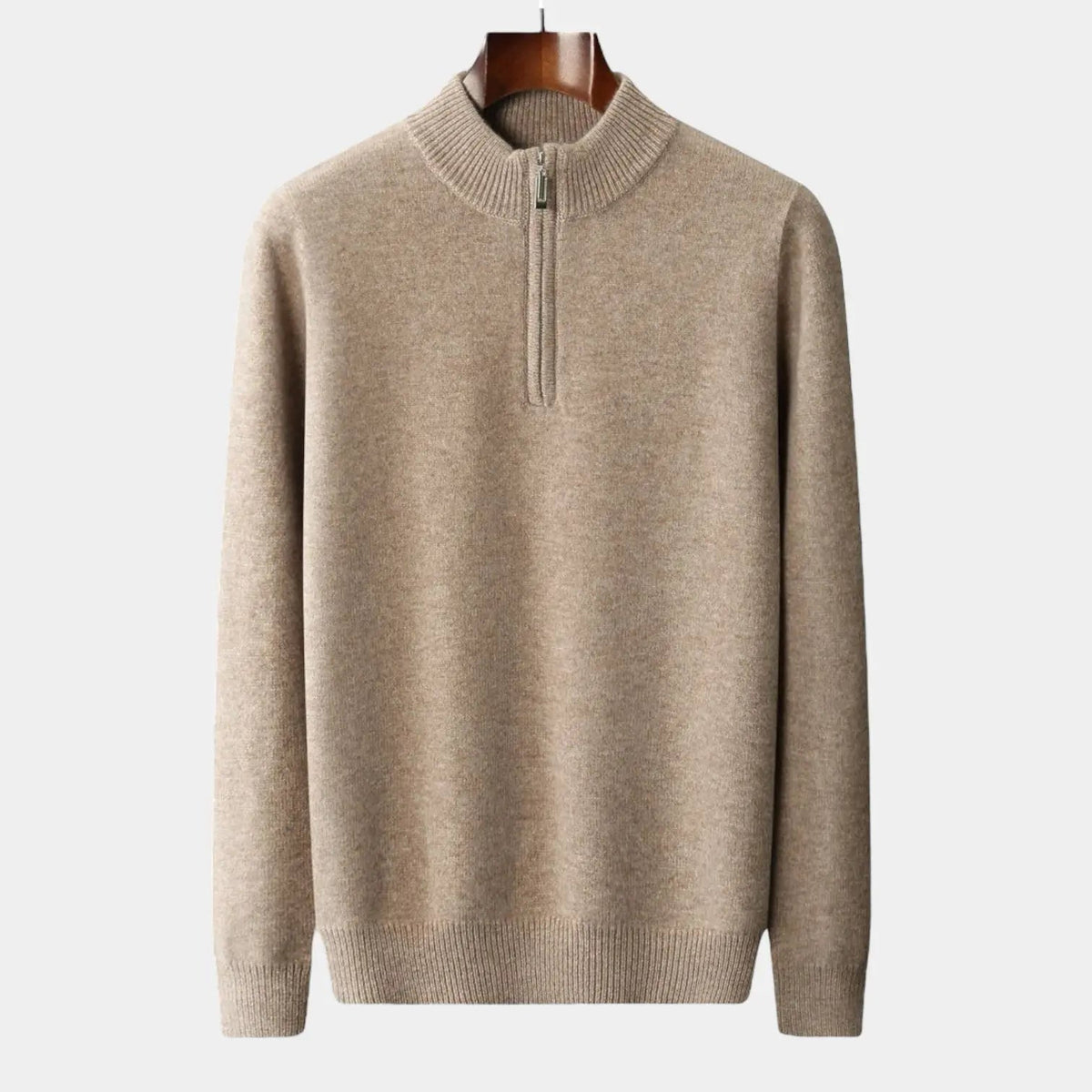 Quarter Zip Sweater with Mock Neck