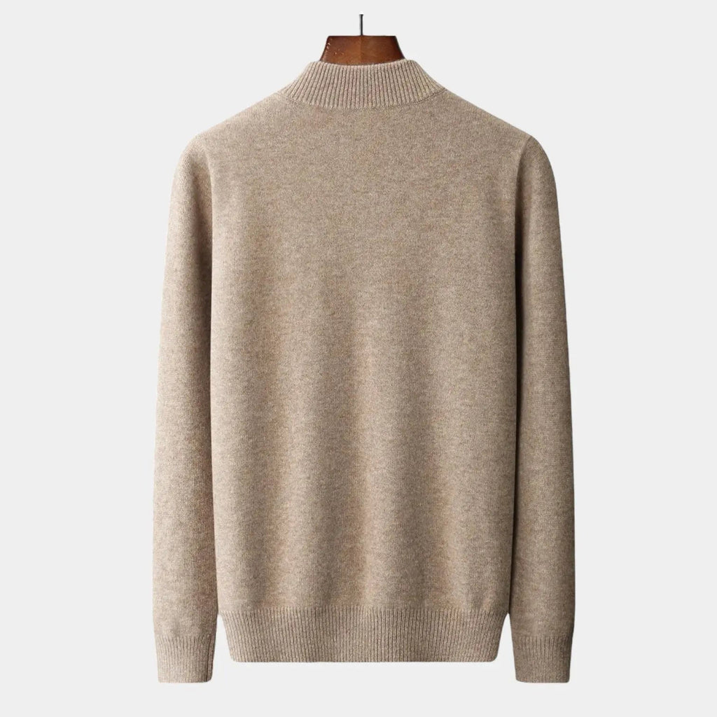 Quarter Zip Sweater with Mock Neck