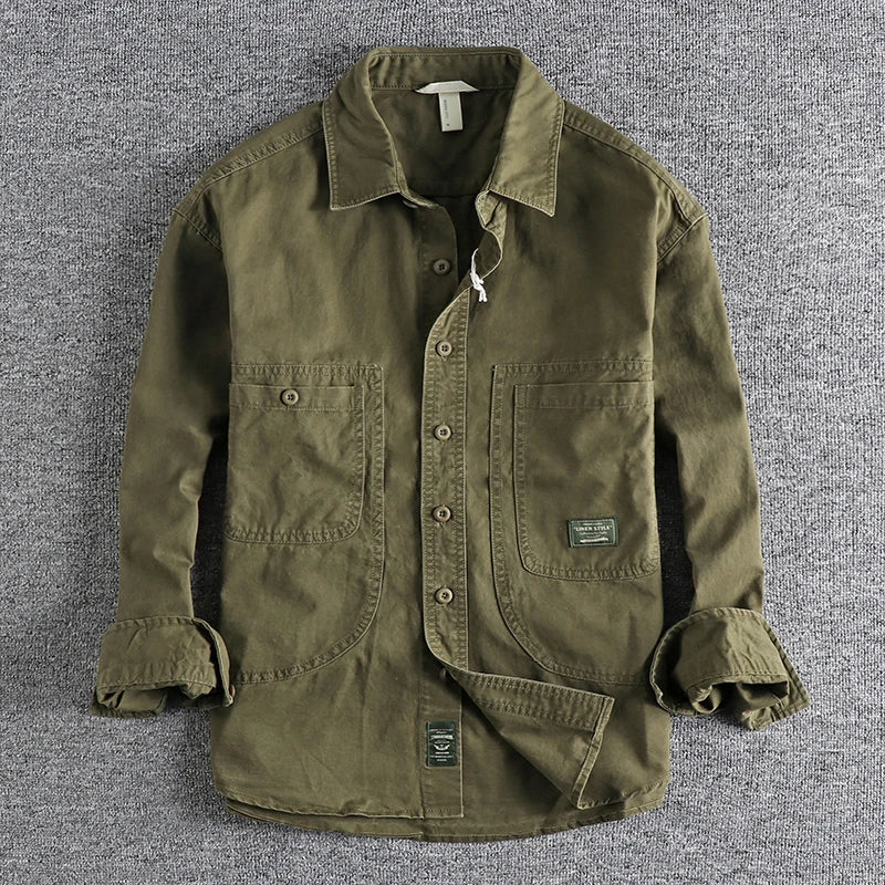 Olive Shirt Jacket for men
