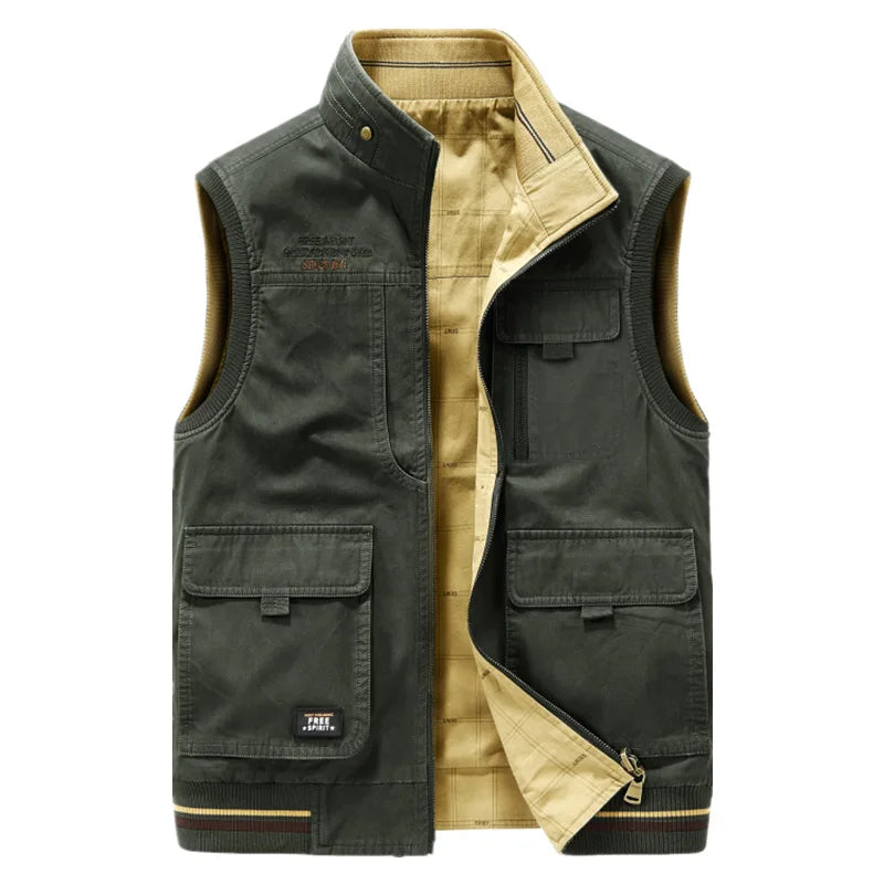 Green Utility Vest for men