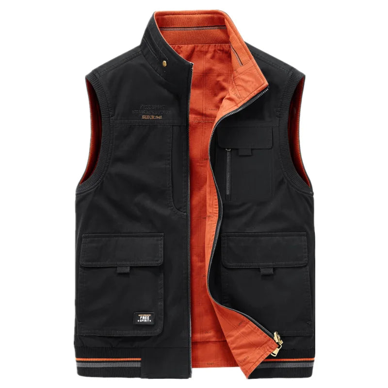 Black Utility Vest for men