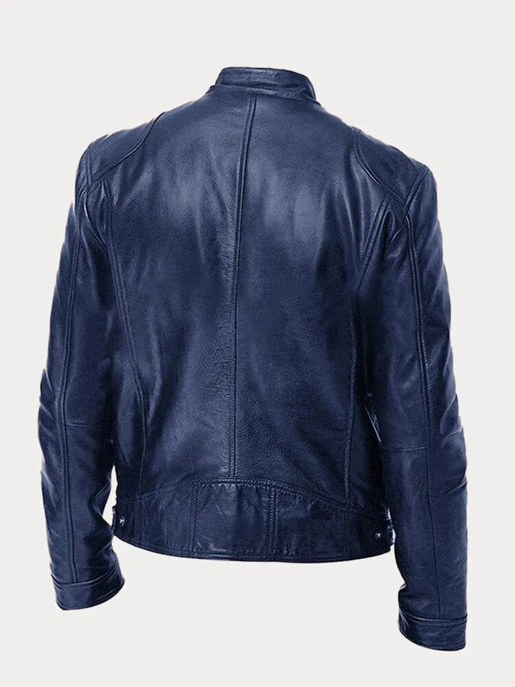 Leather Racer Jacket for men, detail 4