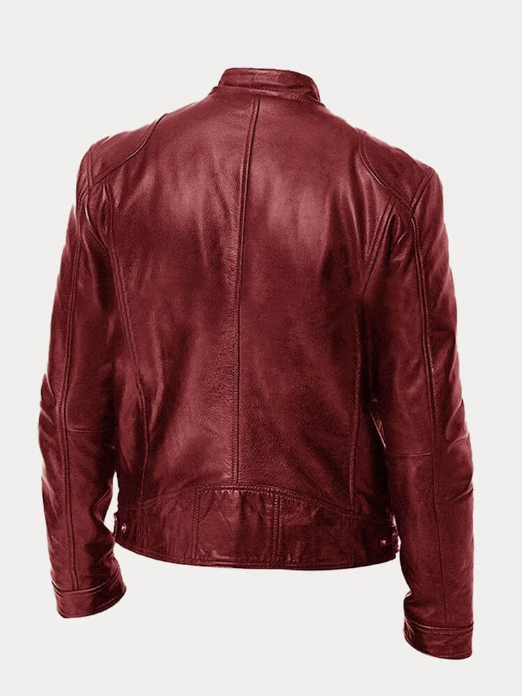 Leather Racer Jacket for men, detail 5