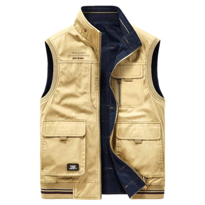 Khaki Utility Vest for men