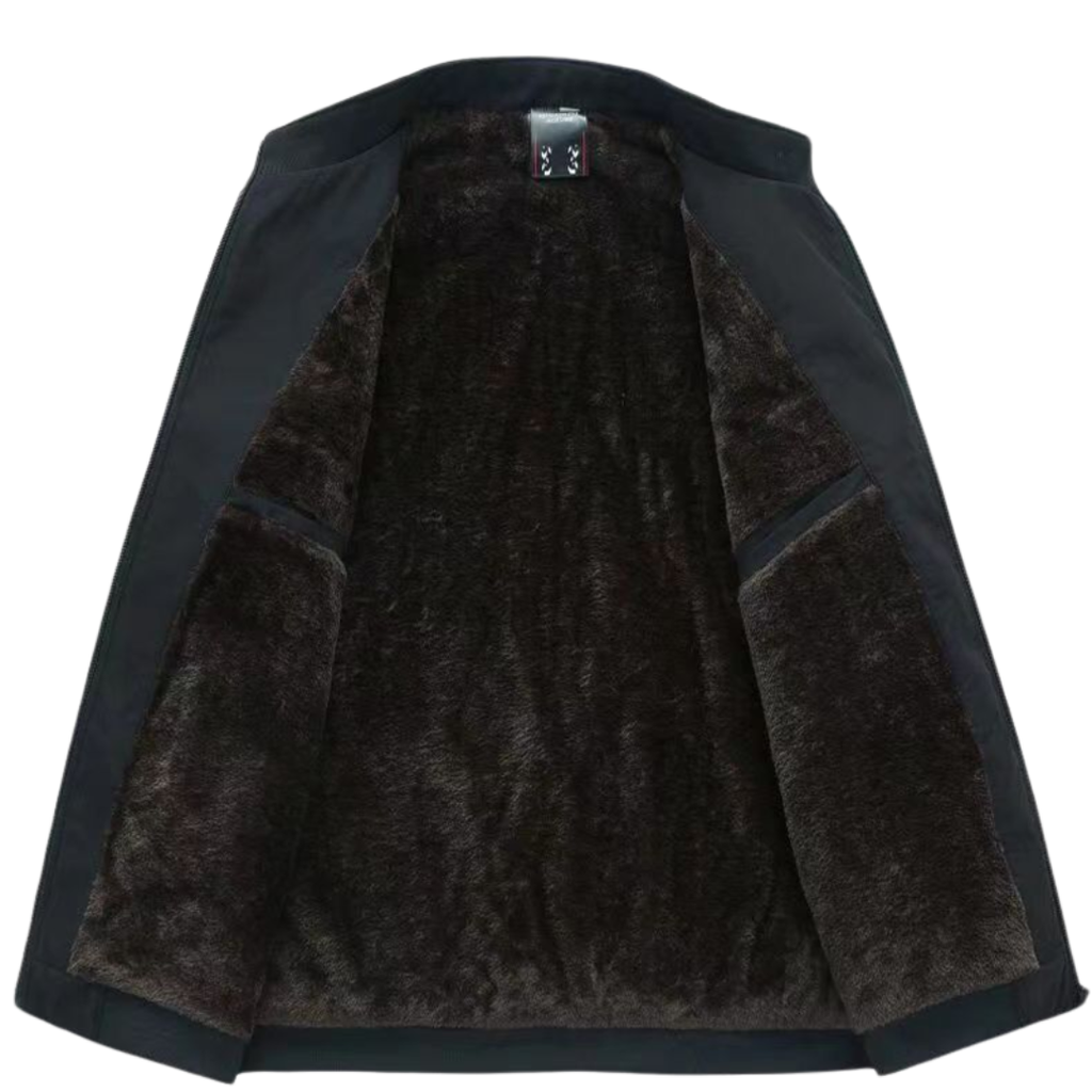Fur Lining Work Jacket with Stand Collar